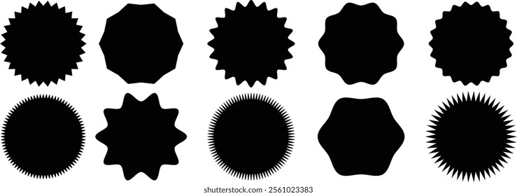 Badge star, sticker starburst shape, sale price tag. vector eps10