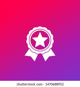 badge with star, vector icon