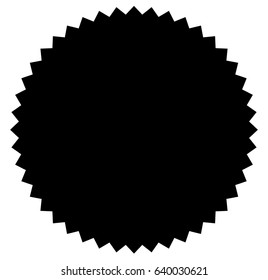 Badge, starburst, sunburst button background. Blank badge, button shape