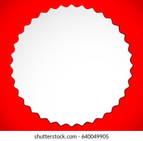 Badge, starburst, sunburst button background. Blank badge, button shape