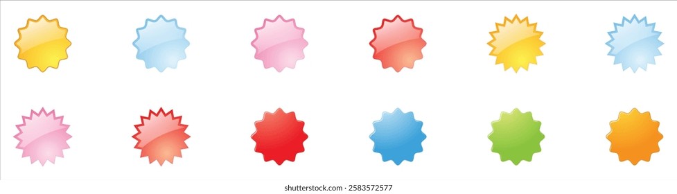 Badge stars, stickers, sale price tag, sticker starburst. vector illustrations. Star, circle, badge, sale, sticker, vector.