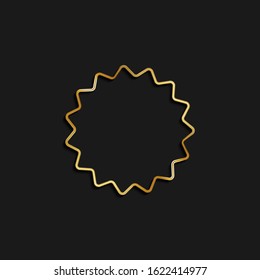 Badge, sticker, shape gold icon. Vector illustration of golden icon