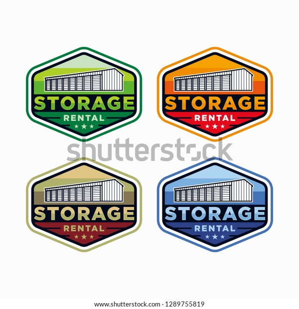 Badge Storage Rental Logo Design Inspiration Stock Vector Royalty