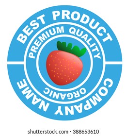 Badge of strawberry vector illustration 
