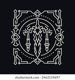 Badge Sword of Darkness for apparel, merchandise or other