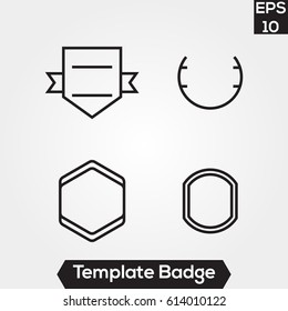 Badge template design illustration for label and logo brand identity set pack