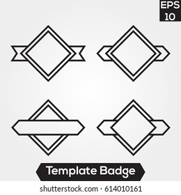 Badge template design illustration for label and logo brand identity set pack