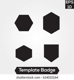 Badge template design illustration for label and logo brand identity set pack