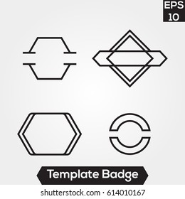 Badge template design illustration for label and logo brand identity set pack