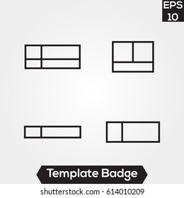 Badge template design illustration for label and logo brand identity set pack