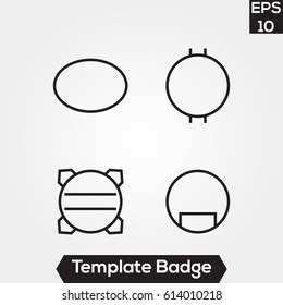 Badge template design illustration for label and logo brand identity set pack