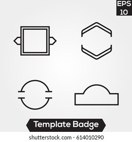 Badge template design illustration for label and logo brand identity set pack