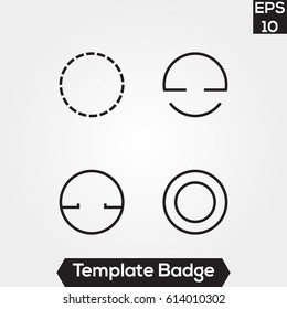Badge template design illustration for label and logo brand identity set pack