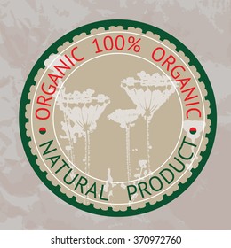  Badge template with text Natural product.