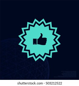 Badge with thumbs up Icon