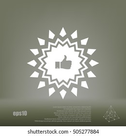 Badge with thumbs up Icon