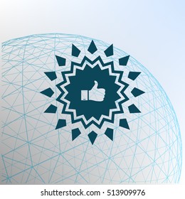 Badge with thumbs up Icon