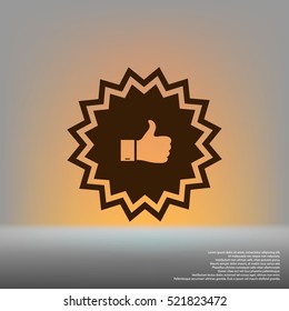 Badge with thumbs up Icon