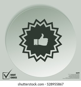 Badge with thumbs up Icon