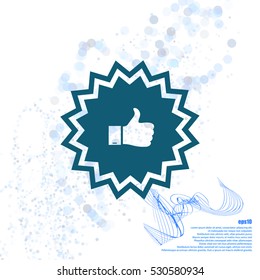 Badge with thumbs up Icon