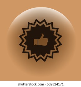 Badge with thumbs up Icon