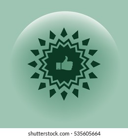 Badge with thumbs up Icon