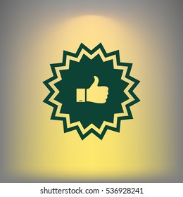 Badge with thumbs up Icon
