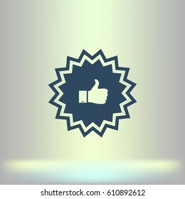 Badge with thumbs up Icon