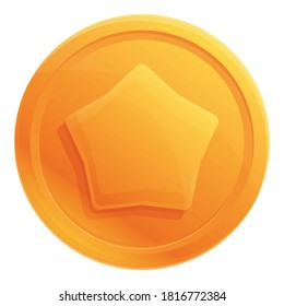Badge token icon. Cartoon of badge token vector icon for web design isolated on white background