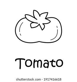 Badge  tomato with the inscription. Vector, eps
