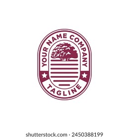 
Badge tree water logo icon vector template.eps