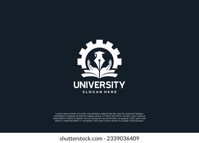 badge of university, academy and school logo design template