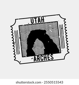 Distintivo do Parque Nacional de Utah Estilo Grunge perfeito para impressão, vestuário, etc