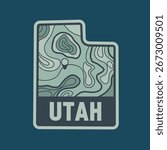 Badge of Utah Topographic Design 