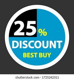 Badge Vector von Kreis Rabatt Promo Aufkleber und Taste. Perfekt für Verkauf, Werbung, Werbung, Beschriftung, Aufkleber, Marketing usw.