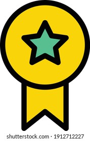 icono de línea de color vectorial de placa