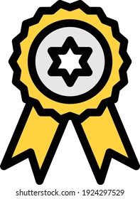 badge vector colour line icon