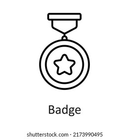 Badge vector filled outline Icon Design illustration on White background. EPS 10 File