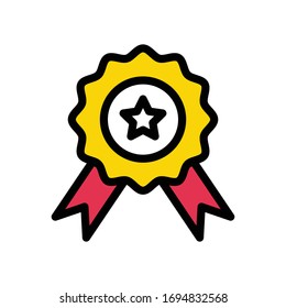 badge vector flat color icon 