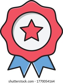 badge vector flat color icon 
