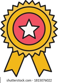 badge vector flat color icon 