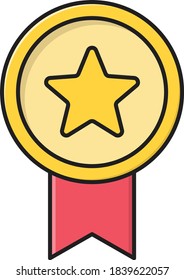 badge vector flat color icon 