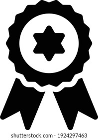 icono plano de glifo vectorial de insignia