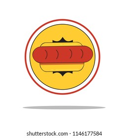 Badge Vector Hot Dog 01 Eps.10