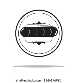 Badge Vector Hot Dog 02 Eps.10