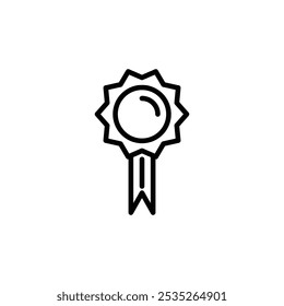 Badge vector icon. Editable black stroke.