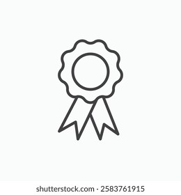 Badge vector icon isolated in black line