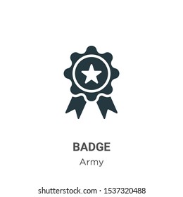 Badge vector icon on white background. Flat vector badge icon symbol sign from modern army collection for mobile concept and web apps design.
