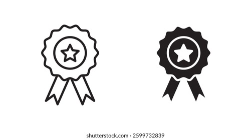 Badge vector icon set in black color.