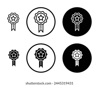 Badge Vector Icon Set Suitable for Apps and Websites UI Designs. Warranty or Guarantee Ribbon Icon. Recognition Medal Sign.